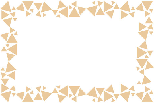 Modern Geometric Light Gold Triangle Mosaic Frame White Background. Design Print for Certificate, Menu, Greeting, Card, Invitation and Banner. 9