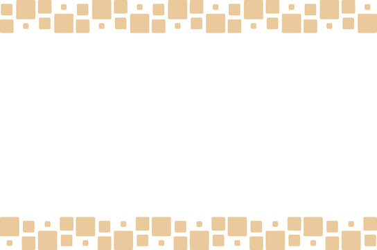 Modern Geometric Light Gold Square Pixel Frame White Background. Design Print for Certificate, Menu, Greeting, Card, Invitation and Banner. 8