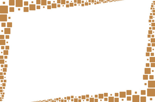 Modern Geometric Gold Square Mosaic Frame White Background. Design Print for Certificate, Menu, Greeting, Card, Invitation and Banner. 12