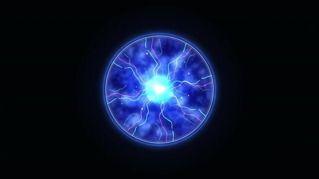 pixel art magic sphere glowing energy orb electric animation loop