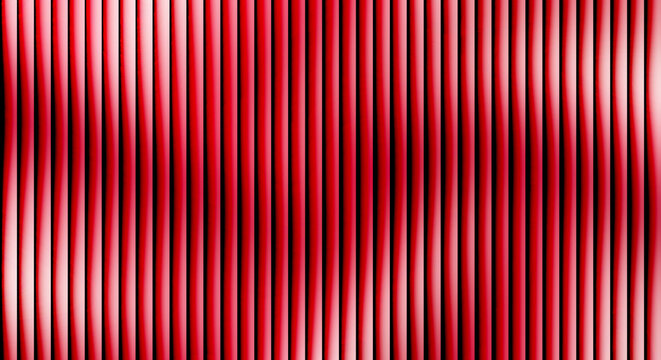 Vertical red stripes with wavy shadows and metallic gradient texture