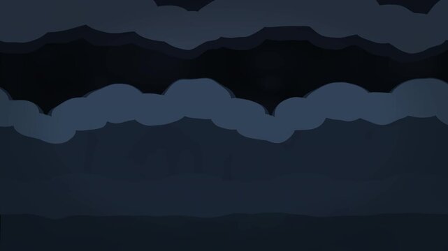 Pixel art night sky animation with moving clouds loop, retro weather