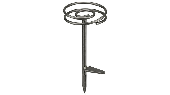 Metal spiral ground stake with loop for garden and outdoor use