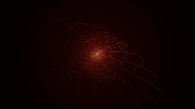 Abstract red light trails background, glowing energy flowing lines motion