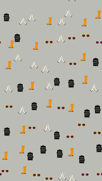 Seamless pattern of travel items