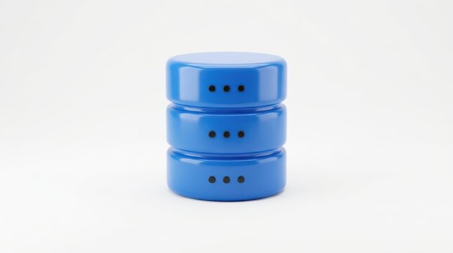 3d rendered icon of a database server stack isolated on white background