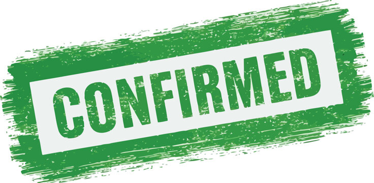Confirmed green vector rubber stamp graphic design featuring distressed grunge texture for business approval and verification needs