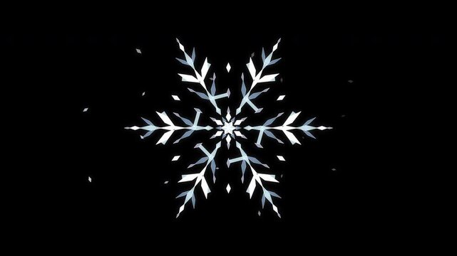 Pixel snowflake animation, winter snow crystal, retro game loop