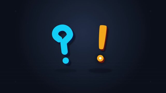 Pixel question mark and exclamation mark animation, retro gaming symbols
