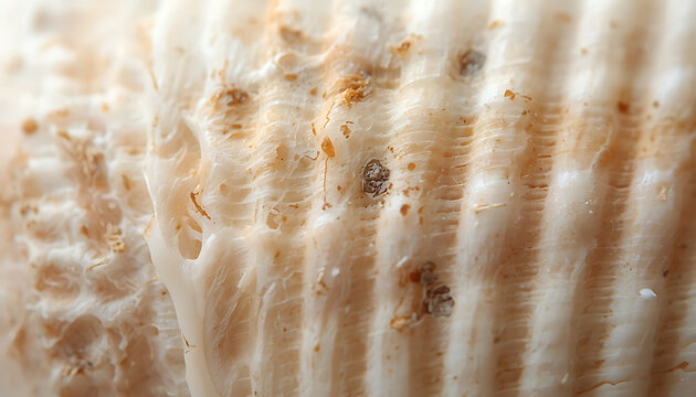 Extreme macro close up of a textured seashell surface
