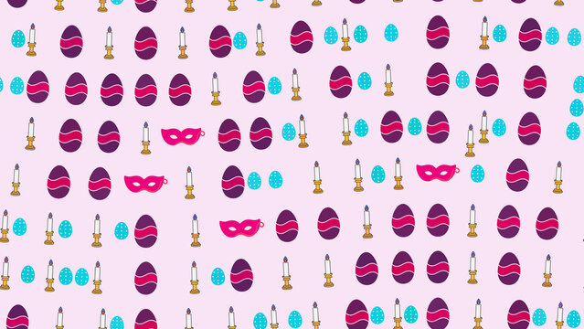 Easter Eggs, Candles, and Masks Pattern