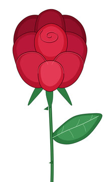 Rose stylis&eacute;e sur fond blanc 