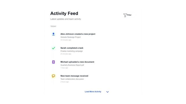 Modern Activity Feed UI/UX Interface Design
