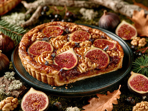 Fig Walnut and Cheese Tart