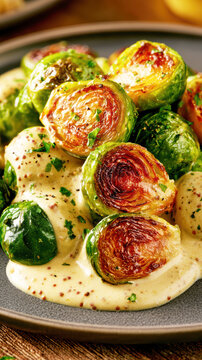 Brussels Sprouts in Creamy Mustard Sauce