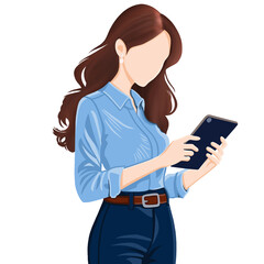 Professional Woman Using a Tablet for Work © Sutarinee