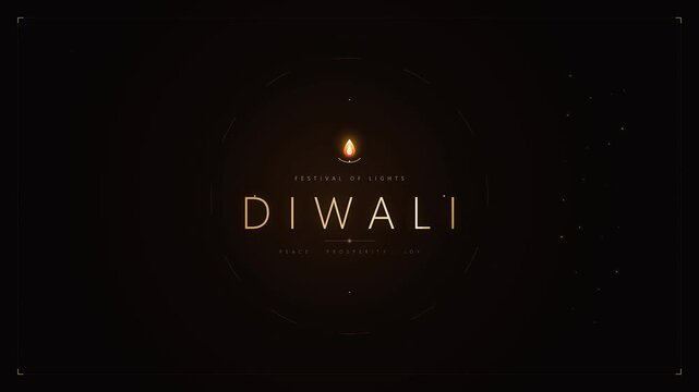 Diwali festival diya lamp greeting text minimalist elegant glowing dark cinematic style holiday celebration backdrop social media template