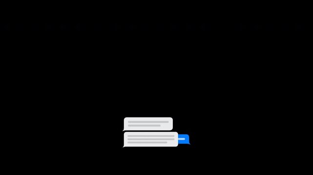 Clean, modern iOS-style chat bubbles rolling up dynamically. Features buttery smooth spring animations, left/right incoming and outgoing messages, uni.