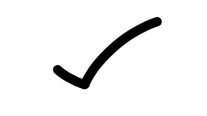 Hand drawn check mark png transparent. Black marker tick symbol doodle. Simple correct approved sign vector illustration. Minimalist ok checkbox line icon isolated © Pure Vector