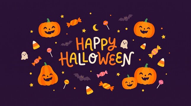  Happy Halloween vector illustration