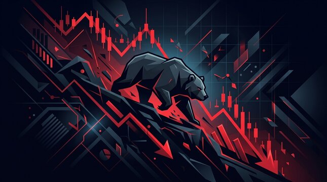 illustration for bearish stock market, wallpaper, poster