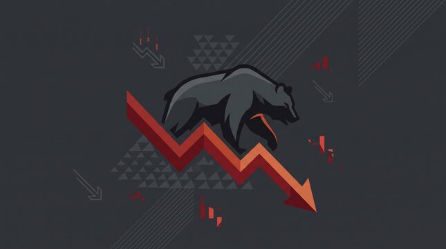 illustration for bearish stock market, wallpaper, poster