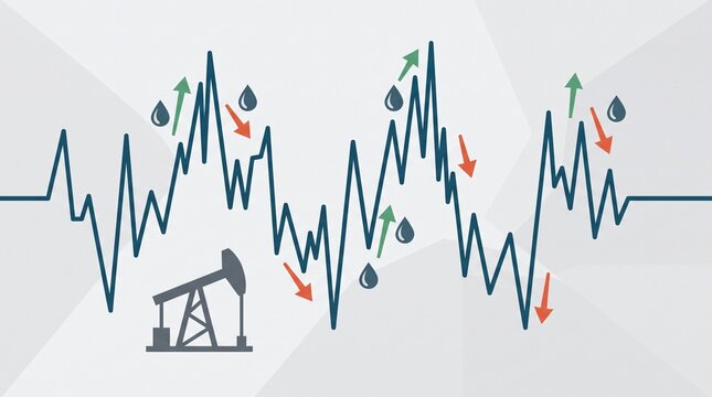 vector background for oil price volatility, symbolic representation of fluctuating oil prices