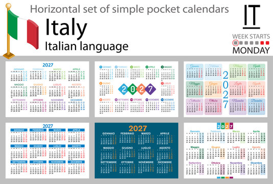2027 Italy pocket calendar set horizontal