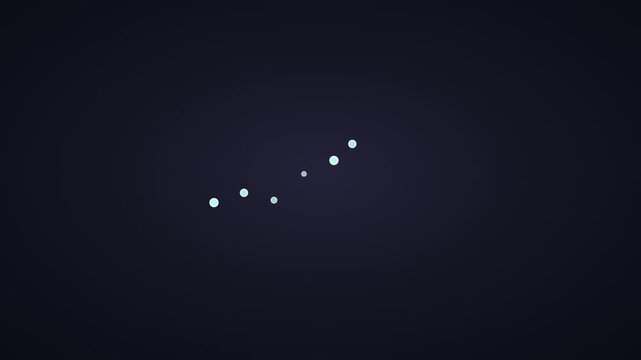 Abstract Business Data Visualization Animation of a Rising Dot Chart on a Dark Background. Minimalist Motion Graphics Showing Financial Growth, Success, and Statistical Analysis Trends.