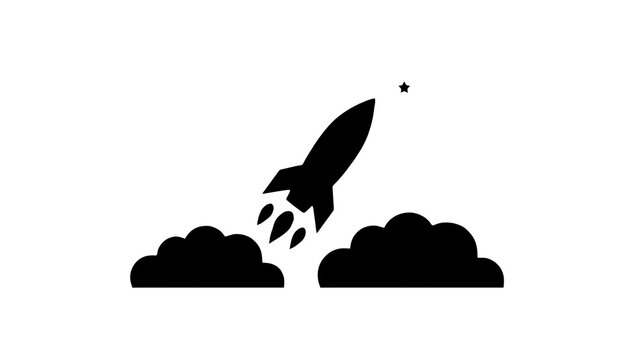 Creative project launch rocket icon design high resolution picture