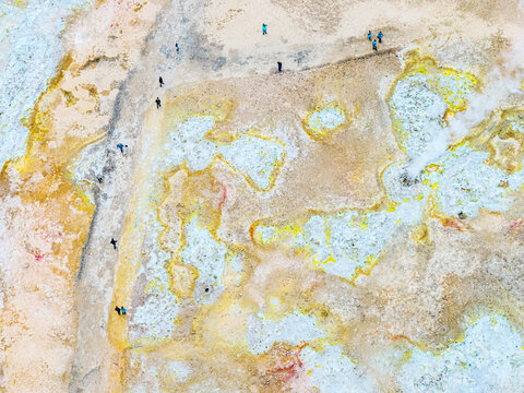 Aerial view of Myvatn geothermal area