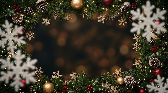 A festive and magical christmas background with sparkling snowflakes and warm holiday cheer