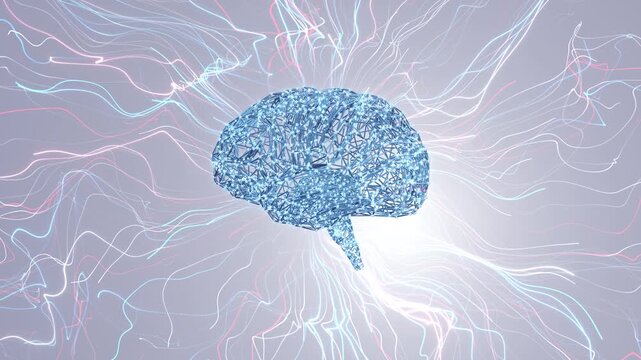 Intricate mesh brain connection points luminous pastel lines light background. artificial intelligence machine learning, cognitive computing research presentations, linking digital structure thought.