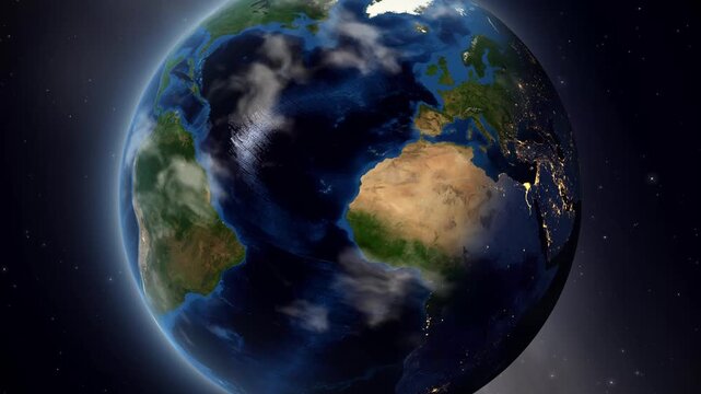 Earth Zoom In to Blackpool United Kingdom Pin Marker