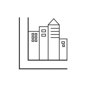 Minimalist conceptual architect logo combining a geometric T square ruler with an abstract building skyline, clean vector art isolated on white background.