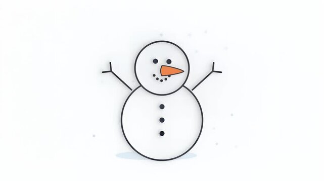 Simple stylized snowman figure winter season icon
