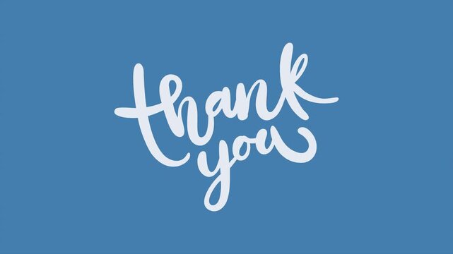 Cursive Blue Thank You Calligraphy Animation