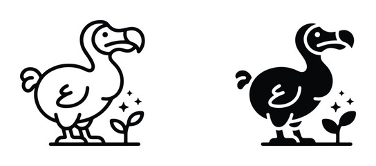 Dodo bird icon for logo or sticker © Jamila