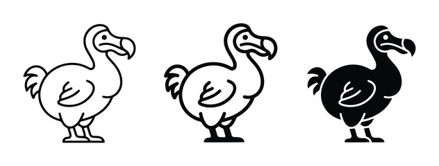 Dodo bird icon, glyph for app and web © Jamila