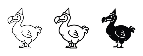 Dodo bird in party hat clipart for logo or sticker © Jamila