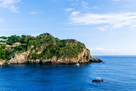 beautiful seascape of resort landscape on amazing sea coast with white baots green coasts and brisht sunset or sunrise cloudy sky of the colorful vacation summer landscape