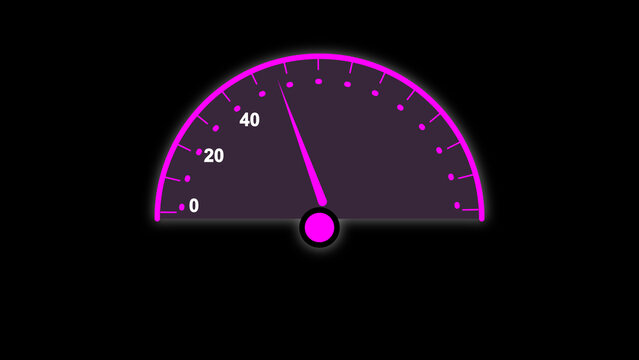 Digital speedometer gauge measures acceleration levels and vehicle rate. Modern speedometer gauge monitors velocity. Sleek speedometer gauge graphic for dashboard ui.