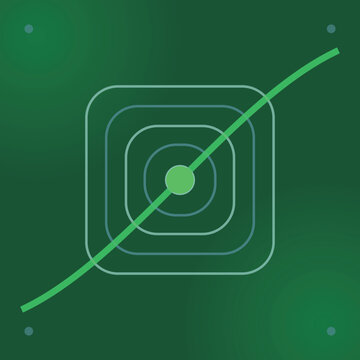 Target Acquired: A minimalist graphic depicts a green line intersecting concentric squares, symbolizing focus, precision, and reaching a goal.
