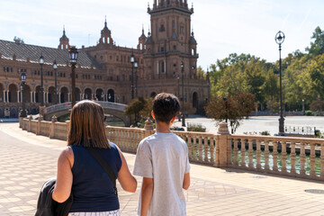 People visiting plaza de españa sevilla architecture © amfer75