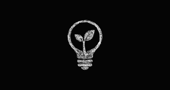 Sketch plant idea logo animation - smooth progressive reveal
