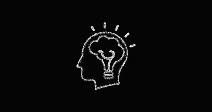 Sketch creative mind logo animation - smooth progressive reveal