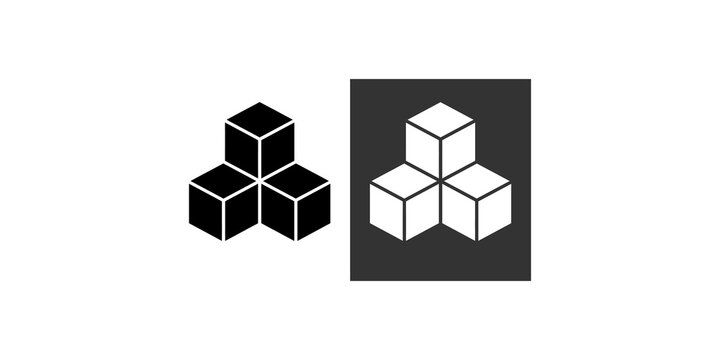 Three interconnected cubes icon representing logistics or structure concepts.