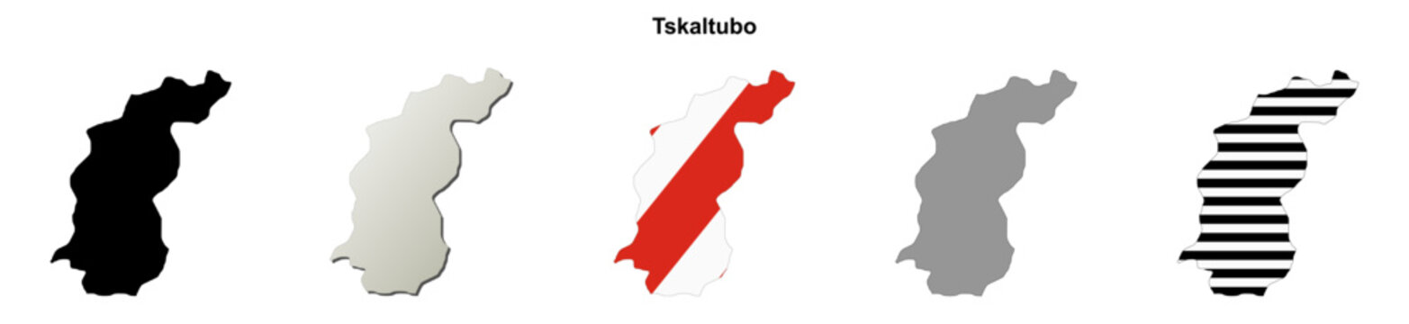 Tskaltubo (Georgia) blank outline map set