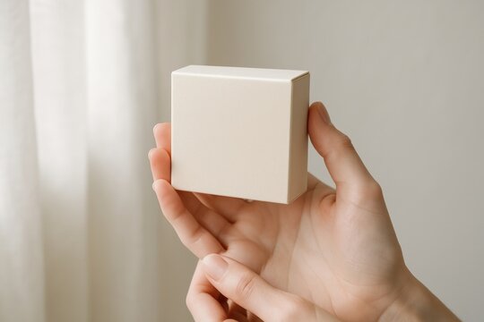 Minimalist hands holding box