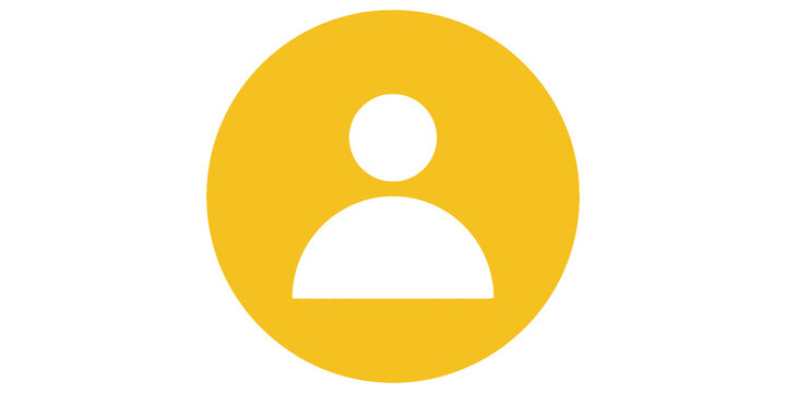 User account avatar featuring yellow circle with person silhouette for digital profile identification.